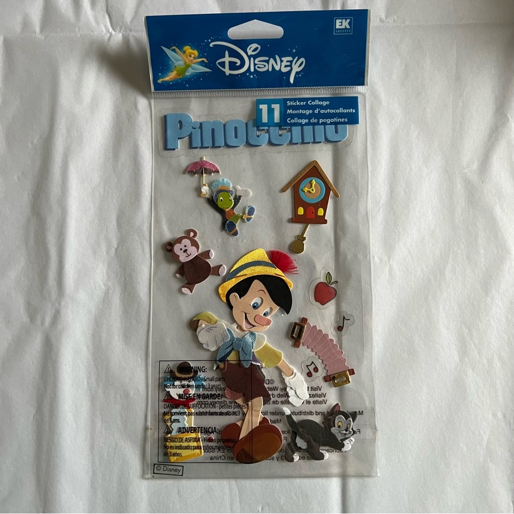 NWT EK Success Disney Pinocchio Dimensional Sticker Set